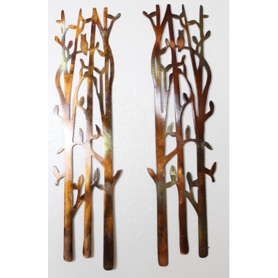 Set of Two  Birch Tree 6"wide  Panels Metal Wall Art by HGMW   162024682083